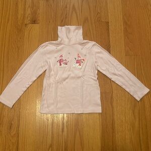 Khol’s pink snowman turtleneck, size kids L (6x)